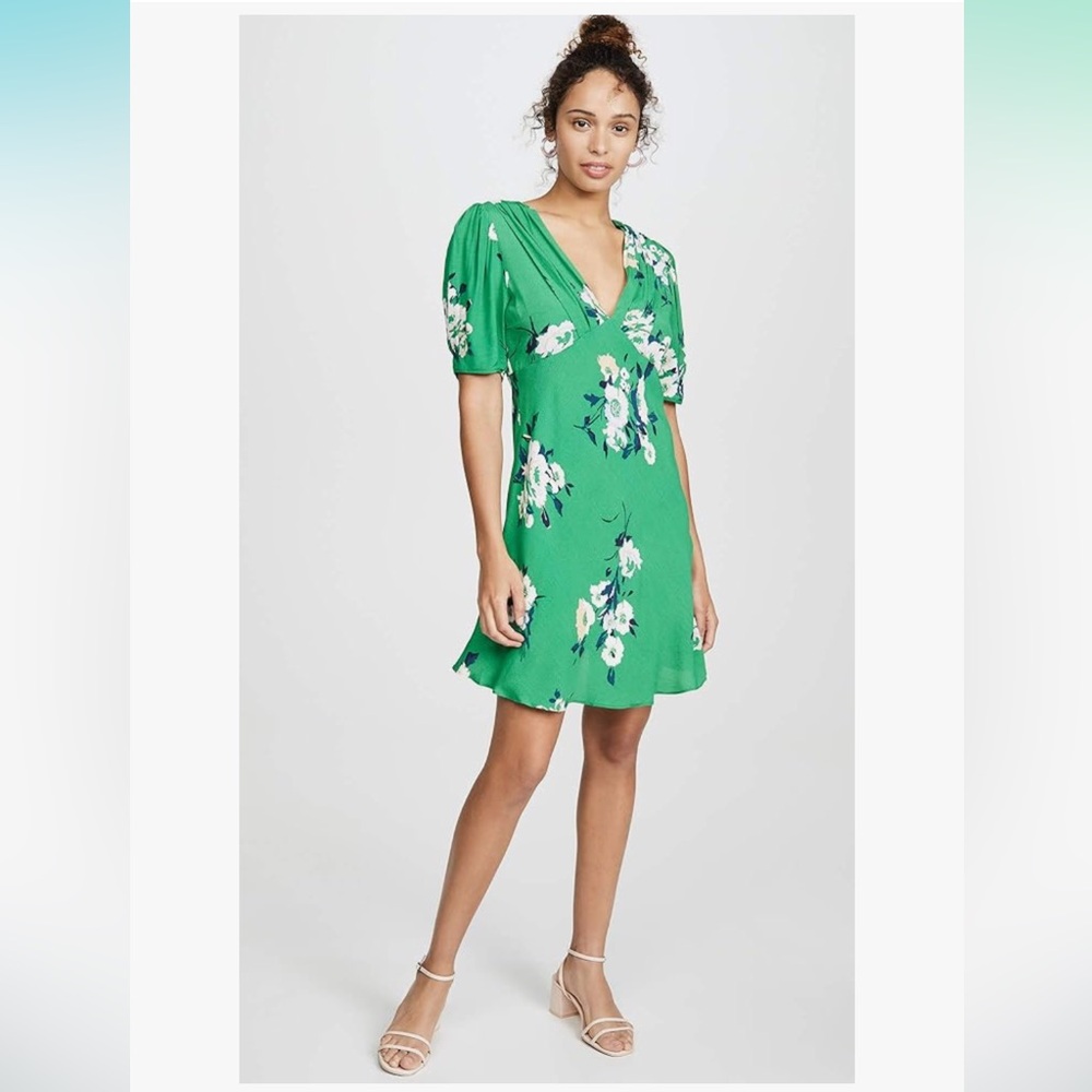 Free People Neon Garden Mini Dress Green Floral size 6